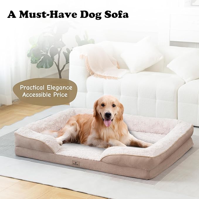 Orthopedic Dog Bed for Extra Large Dogs - XL Plus Waterproof Dog Sofa Beds, Supportive Foam Pet Couch Bed with Removable Washable Cover, Waterproof Lining and Nonskid Bottom