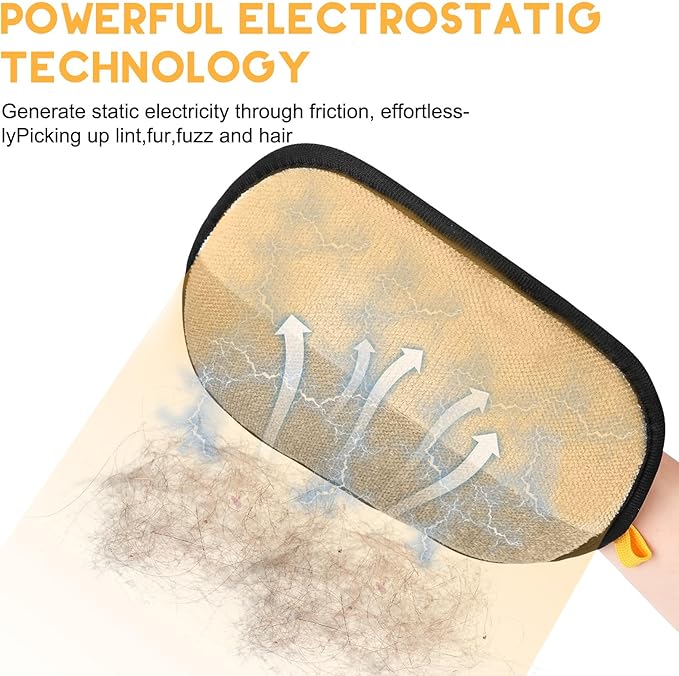 Pet Hair Remover, 2025 Upgrated Five-Finger Electrostatic Pet Hair Removal Gloves, Cat & Dog Hair Remover for Couch, Furniture,Clothing, Animal Fur Removal Tool, Cat Grooming Gloves-1PCS