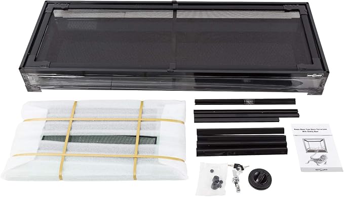 REPTI ZOO 67 Gallon Reptile Large Terrarium Newly Upgraded All Glass 48" x 18" x 18" Double Hinge Door with Top Ventilation Reptile Terrarium(Knock-Down)