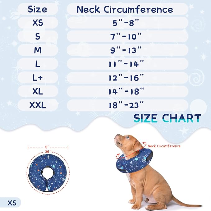 Supet Inflatable Dog Cone Collar for Small Dogs Puppies Cats, Soft Dog Cone Alternative After Surgery for Puppies Cats to Stop Licking