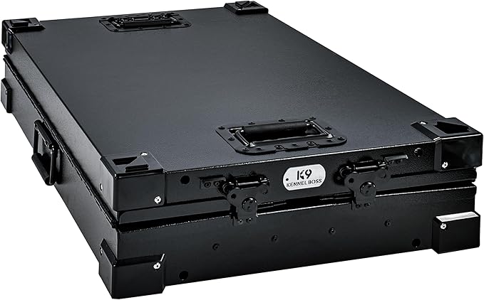 Heavy Duty Fully Collapsible Powder-Coated Aluminum Dog Crate - Small (Black)