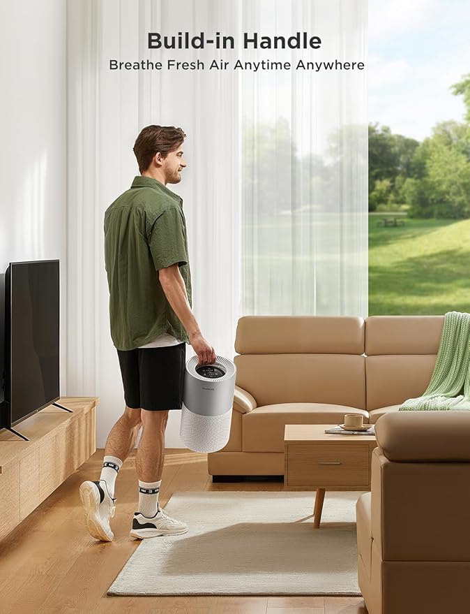 GoveeLife Air Purifiers for Home, Smart Air Purifier for Large Rooms with App & Alexa Control, Covers up to 1162ft², Air Quality Monitor, PM2.5 Sensor Air Purifier for Pet Hair, Pollen, Dust, Smoke