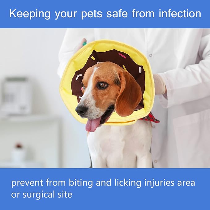 Soft Dog Cone, Lightweight Elizabethan Collar for Dogs, Adjustable Soft Cones for Dogs/Cats to Stop Licking After Surgery, Cute Donut Cone of Shame Alternatives for Pets (X-Small)