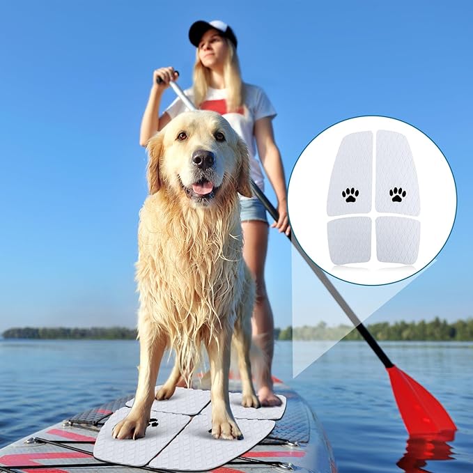 Dog Traction Pad Dog Paddle Board Kayak Accessories 21.2 x 15.3 Inch Non Slip Deck Grip Mat Surfboard Traction Good Grip EVA Foams for SUP Skimboard Paddleboard Surfboard
