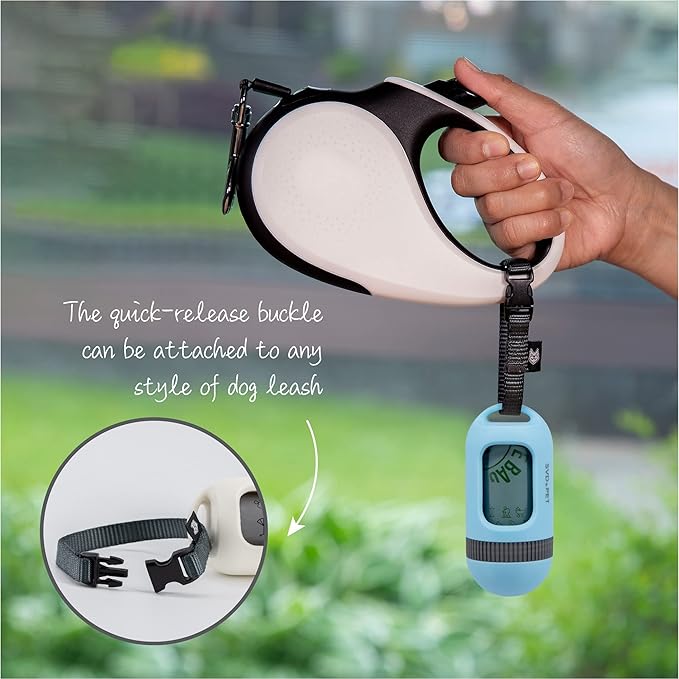 SVD.PET Dog Poop Bag Dispenser, Retractable Waste Bag Fits Any Dog Leash, 15 Waste Bags, Poop Bag Holder, Doggy Walking Accessory (Columbia Blue)