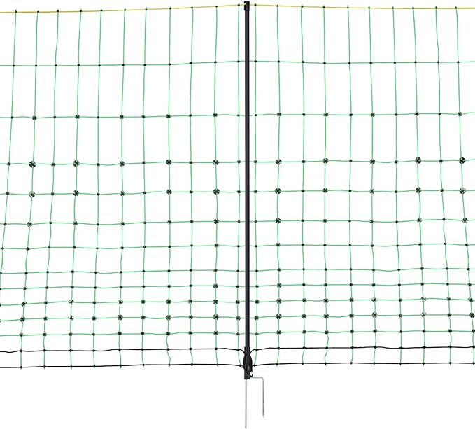 VEVOR Electric Fence Netting, 50" H x 164' L, Livestock Net Fencing with Posts & Stakes, Portable Mesh Nets for Goats, Sheep, Deer, Hogs, Dogs, Electric Fencing for Backyards, Gardens, Farms, Ranches