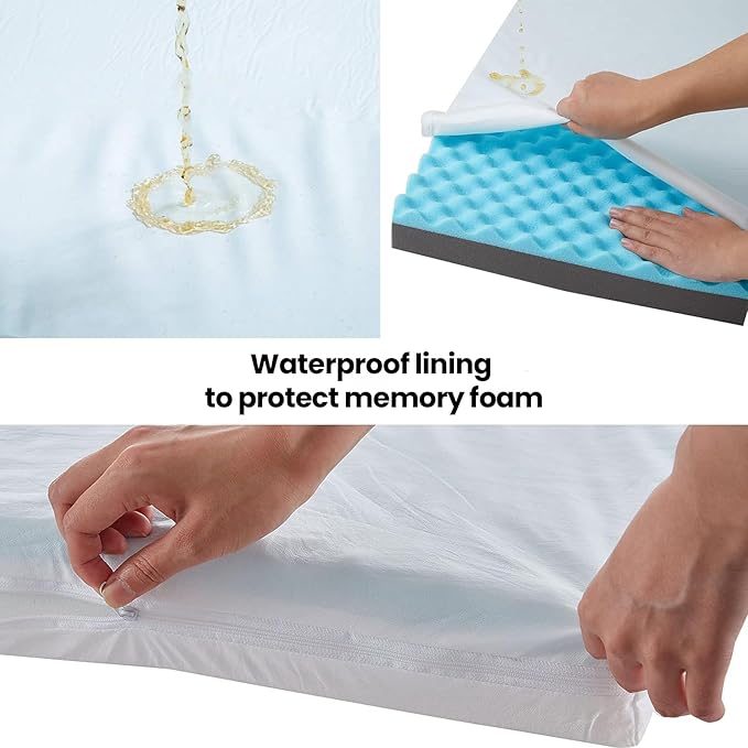 Orthopedic Memory Foam Dog Bed,Cooling Dog Beds for Large Dogs,Washable Pet Beds for Crate with Plush Cover, Waterproof Lining, L(35inch)