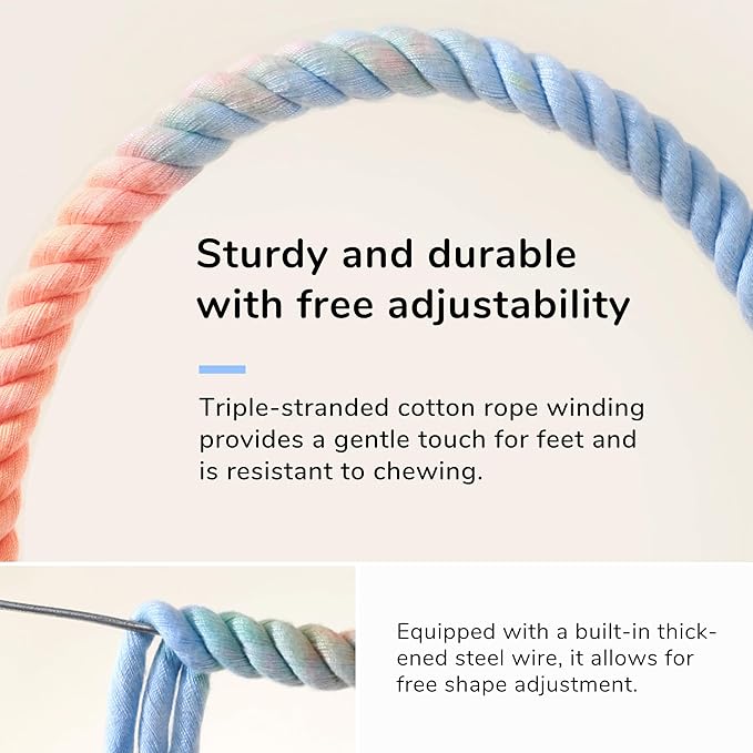 Multi-Color Rope Bird Perch Toys for Parrot Cage Stand, Climbing Swing Accessories for Cockatiel, Parakeets, Budgies, Lovebirds, Conures, Finches - 31.5 inch