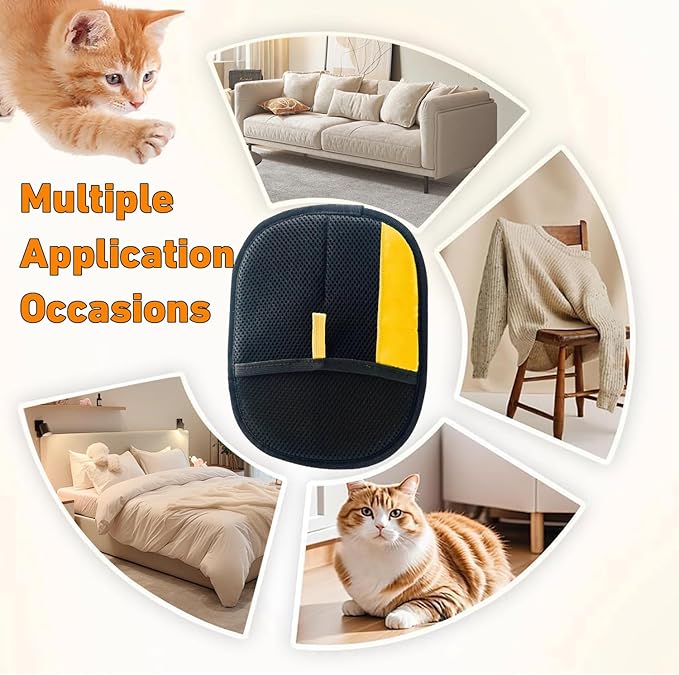 Pet Hair Removal Glove for Cats & Dogs,Upgrade Efficient Grooming Gloves for Pet Hair,Home Use Reusable Cat & Dog Hair Remover for Couch, Furniture, Carpet, Curtain(2pcs)