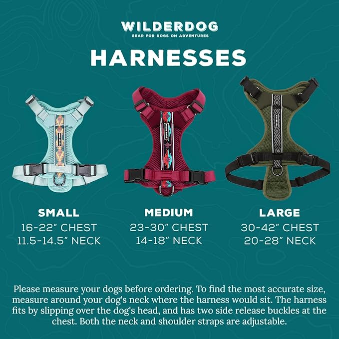 Wilderdog Lightweight Dog Harness with Reflective Straps - Small - Olive