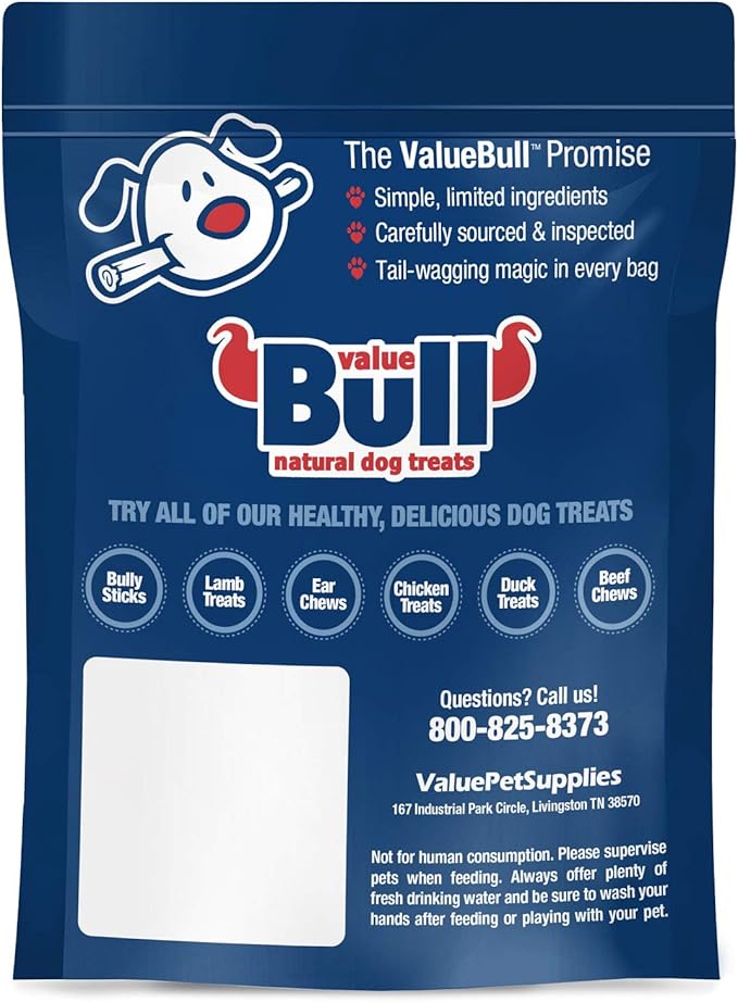 ValueBull USA Pig Skin Retriever Rolls, 4 Inch, Smoked, 25 Count - Premium USA Pork Hide Dog Chews, One-Piece, Easy Digestion, High Protein
