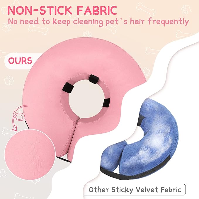Supet Inflatable Dog Cone Collar Alternative After Surgery, Doggie Neck Donut Collar Recovery ECollar for Post Surgery, Soft Dog Cone for Small Medium Puppies Cats