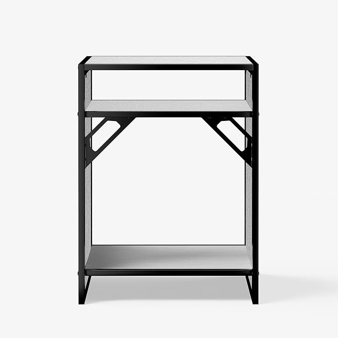 LANDEN Gray Metal Frame Stand, Three-Shelf for Fish Tanks up to 30 Gal, CLX60-60X45X80cm (23.6x17.7x31.49 in), for Fish Tanks and Reptile Terrariums, Home & Office Use