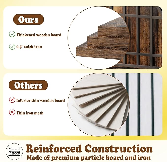 COZPAW 52 Inch Dog Crate Furniture, Extra Large Dog Kennel Indoor for XLarge Breed, Heavy Duty Dog Cage with Double Elegant Arched Doors, Decorate as TV Stand & End Table-Retro Brown