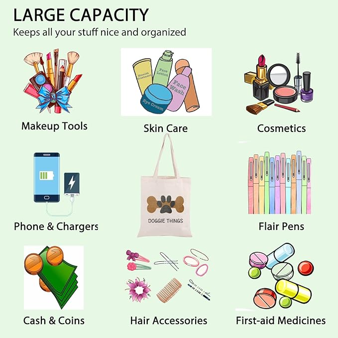 FOTAP Dog Owner Shopping Tote - Dog Park Bag and Doggie Gift