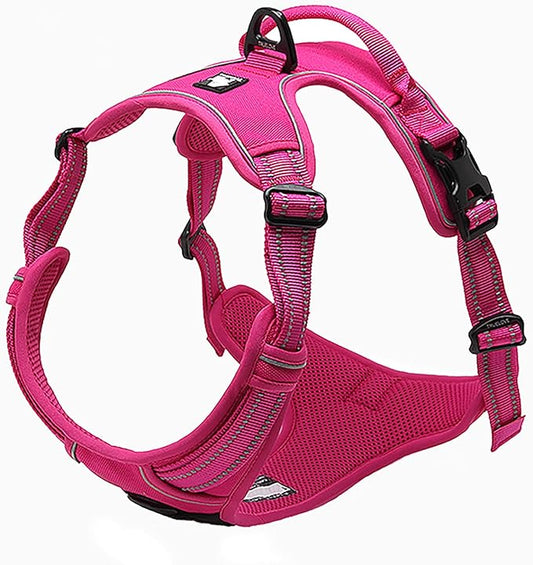 TRUE LOVE Truelove Adjustable No-Pull Dog Harness Reflective Pup Vest Harnesses Comfortable Control Brilliant Colors TLH5651(Fushcia,S)