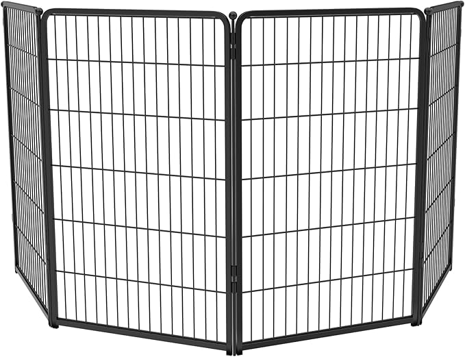 FXW Homeplus Unleashed Indoor Dog Playpen - Stress-Free and Safe Play, Heavy Duty 45 Inch 4 Wire Panels Dog Pen for Large Dogs, Black│Patented