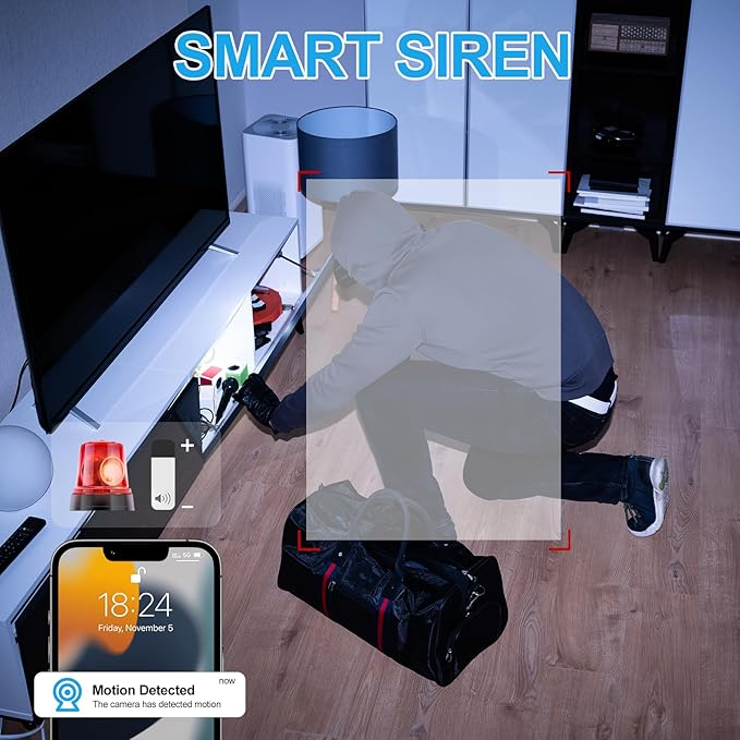 Security Camera Indoor,Wi-Fi &Two-Way Audio,Indoor Camera for Home,Baby/Dog/Cat/Pet Camera with Phone App,Night Vision,Motion Tracking, Compatible with Alexa (Black)