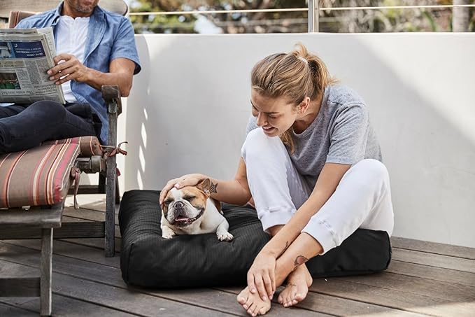 K9 Ballistics Tough Rectangle Pillow XL Extra Large Dog Bed - Removable Cover, Washable, Durable & Water Resistant Dog Bed Made for Big Dogs 54"x38", Obsidian Black