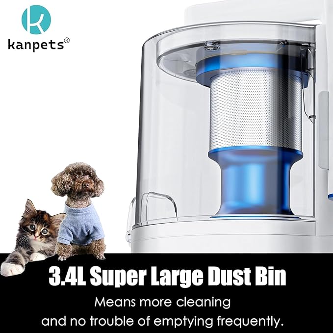 Pet Grooming Kit with 3.4L Oversized Vacuum Suction - 99% Pet Hair Removal - Professional Dog Clippers & Shedding Tools for Cats, Teddy, Poodle, Golden Retrievers