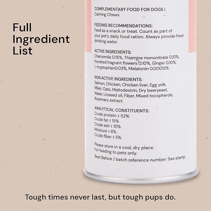 MalsiPree Calming Chews for Dogs - 145 pcs Salmon - Helps Regulate Mood - Anxiety Relief Treats - No Sedative Effect - Freeze Dried - with Passion Flower & Melatonin