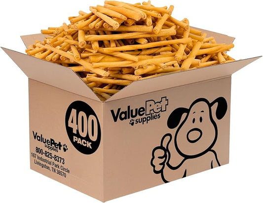 ValueBull USA - Rawhide Twists for Small Dogs, 5 Inch, Smoked, Varied Thicknesses, 500 Count Bulk Pack - Natural & Safe, USA Beef Hide, Long Lasting, Chemical Free, No Artificial Flavors