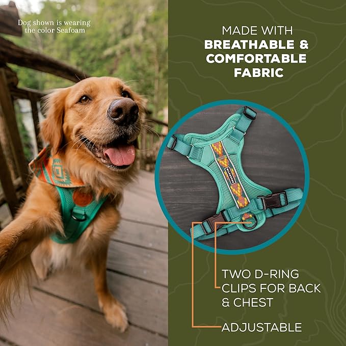 Wilderdog Lightweight Dog Harness with Reflective Straps - Medium - Seafoam