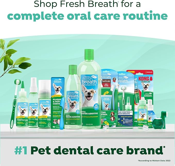 TropiClean Fresh Breath Finger Toothbrushes for Dogs & Puppies | Gentle Soft Toothbrush Alternative for Easy Teeth Cleaning