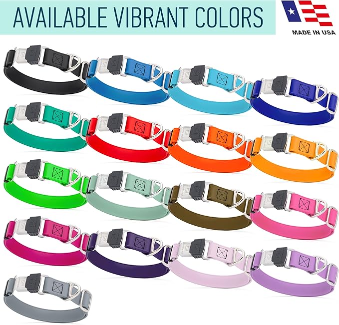 Dogline Biothane Waterproof Dog Collar with Herm Sprenger Stainless Steel Quick Release Buckle – Heavy Duty Tactical Durable Collar for Dogs – Comfortable and Safe Pet Collar, W 3/4" L 12-19", Orange