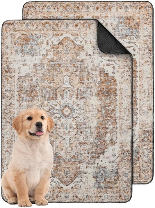 Washable Pee Pads for Dogs 2 Pack, Absorbent Reusable Puppy Pads Waterproof, Leakproof & Non-Slip Whelping Pad, Potty Training Pads for Dogs Playpen Mat 24x36