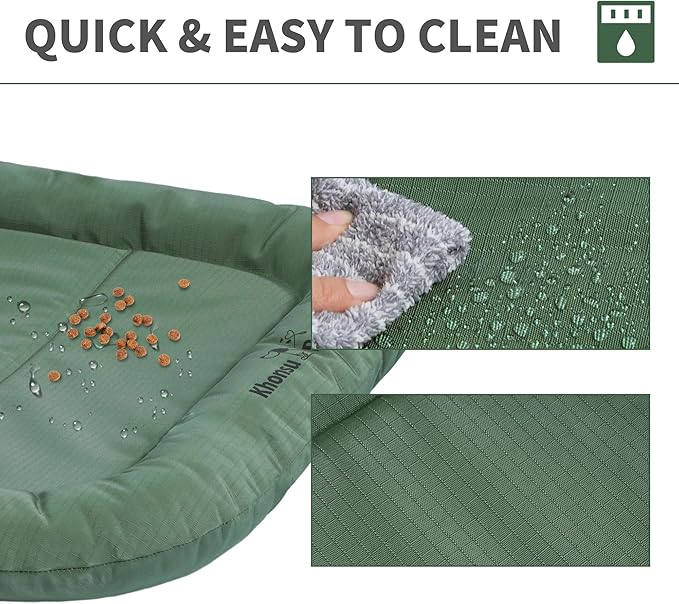 KHONSU PET Durable Dog Bed Tough and Tear Proof Dog Crate Bed, 800lbs Tear Strength PVC-Backed Waterproof Ped Bed Mat Indoor & Outdoor Use for Dogs up to 25 lbs