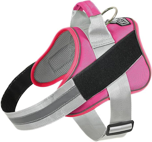 Bolux Dog Harness, No-Pull Reflective Dog Vest, Breathable Adjustable Pet Harness with Handle for Outdoor Walking - No More Pulling, Tugging or Choking (Fuchsia, X-Small (Pack of 1))