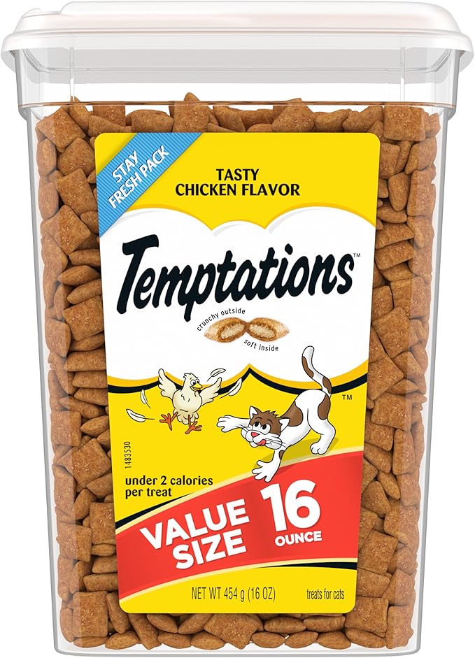 Temptations Classic Crunchy and Soft Cat Treats Tasty Chicken Flavor, 16 oz. Tub
