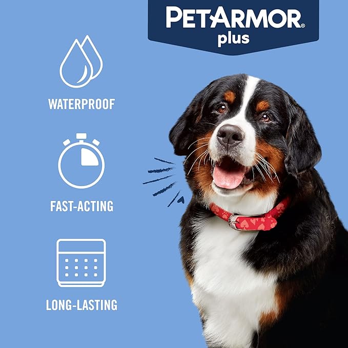 PetArmor Plus Flea and Tick Prevention for Dogs, Dog Flea and Tick Treatment, 6 Doses, Waterproof Topical, Fast Acting, X-Large Dogs (89-132 lbs)