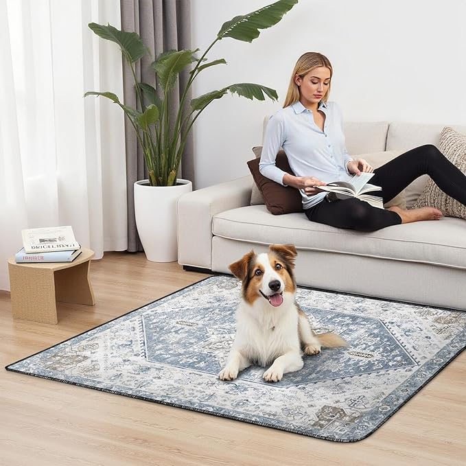 Washable Pee Pads for Dogs 2 Pack, Absorbent Reusable Puppy Pads Waterproof, Leakproof & Non-Slip Whelping Pad, Potty Training Pads for Dogs Playpen Mat 48x48