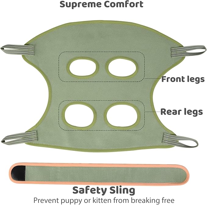 Guzekier Pet Hammock Harness for Cats & Dogs, Sling for Grooming, Restraint Bag with Nail Clippers/Trimmer, Comb, Ear/Eye Care