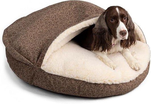 Snoozer Luxury Microsuede Cozy Cave Pet Bed, Show Dog Collection, Large, Merlin Camel
