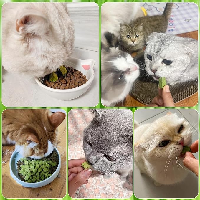 HavenJanny 60g Cat Grass Treats for Cats, Freezed Drying Cat Grass Teething Stick Snacks for Kitty, Edible Cats Chew Toys for Teeth Cleaning and Hairball Removal