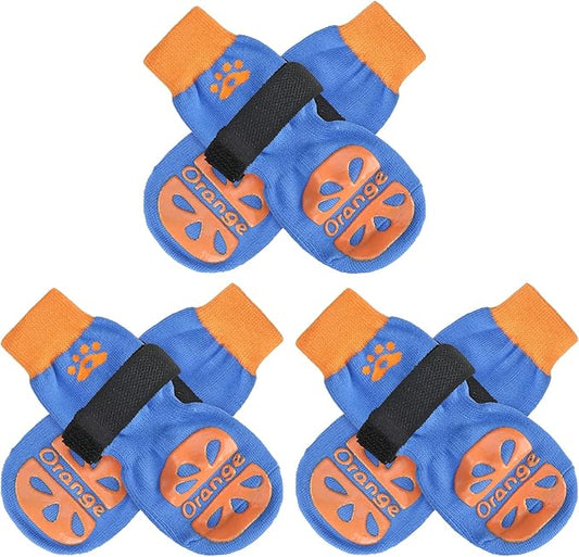 BEAUTYZOO Anti-Slip Dog Socks,Dog Shoes for Hot/Cold Pavement,Paw Protectors with Grips 3 Pairs for Puppy Small Medium Large Senior Old Dogs,Dog Socks to Prevent Licking and Hardwood Floor Protection