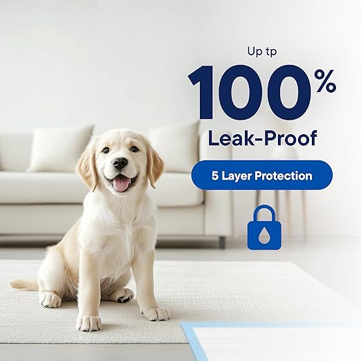 Puppy Pads Pet Pee Pads for Dogs & Puppy Training - 100 Count - Potty Pads for Dogs 22" x 22" Leak-Proof Dog Pee Pads - Quick-Dry Surface - Heavy Duty Absorbent Disposable Dog Wee Pad Bulk Pack