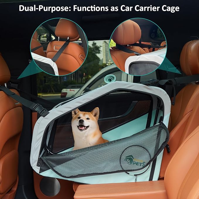 Ownpets Pet Stroller with Upgraded 4 Wheels, Foldable Dog Stroller for Medium Dogs and Cats Up to 66lbs, Detachable Carrier for Car Seat, with Storage Organizer, Cup Holder
