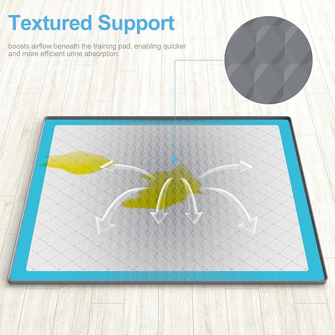 Pee Pad Holder for Dogs,Silicone Dog Puppy Pad Holder, 34 x 28 No Spill Raised Lip High Edge,Portable, Leak-Proof Mat Holder for Dog Training Pads,Square Potty Trays for Home Floor Protection