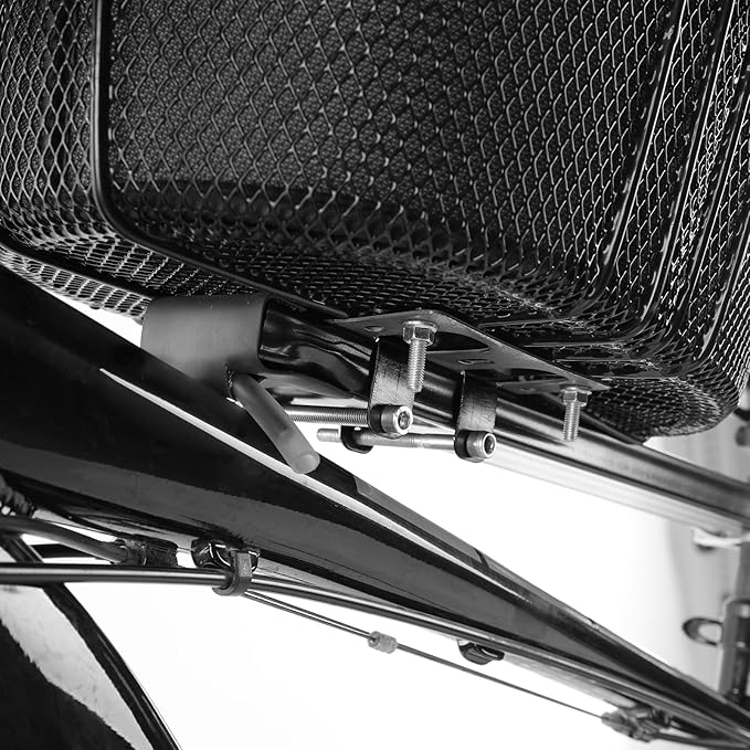 Dog Bike Basket Mountain Bike Shopping Basket Portable Cat and Dog Carrier for Bike Front Crossbar with Sponge Liner ty Strap (Black)