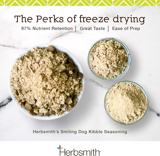 Herbsmith Kibble Seasoning – Freeze Dried Turkey – Dog Food Topper for Picky Eaters -4.9 oz