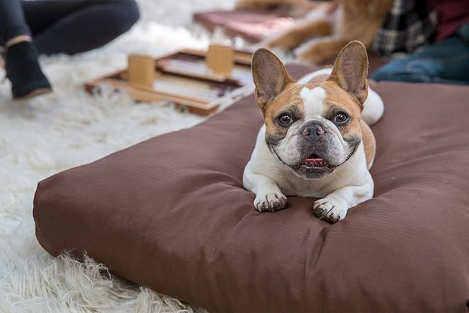 K9 Ballistics Tough Rectangle Pillow Large Dog Bed - Removable Cover, Washable, Durable & Water Resistant Dog Bed Made for Big Dogs 40"x34", Obsidian Black