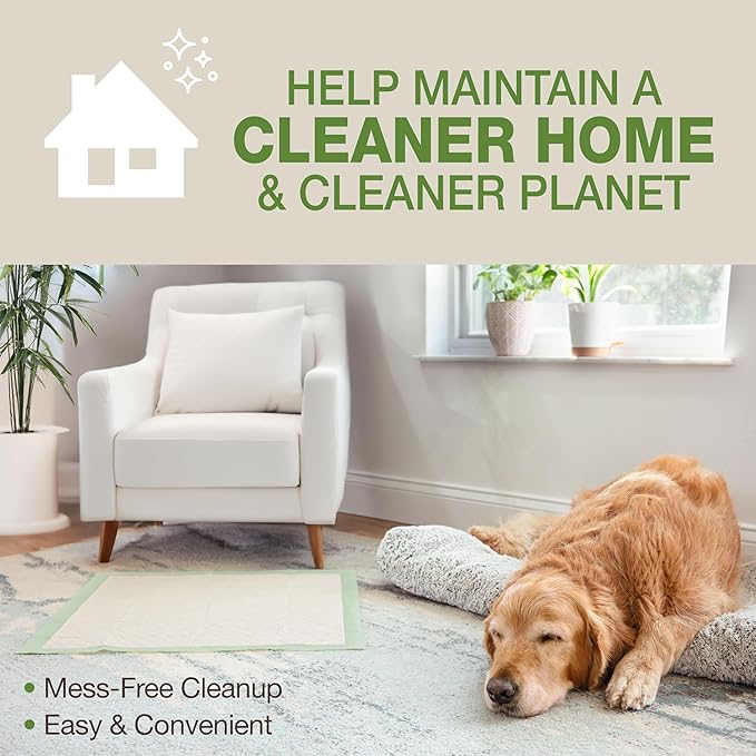 Four Paws Wee-Wee Superior Performance Bamboo Pee Pads for Dogs, Earth Friendly Dog & Puppy Potty Training Pads, Crate Liners, Housebreaking Supplies, 22" x 23" (32 Count)