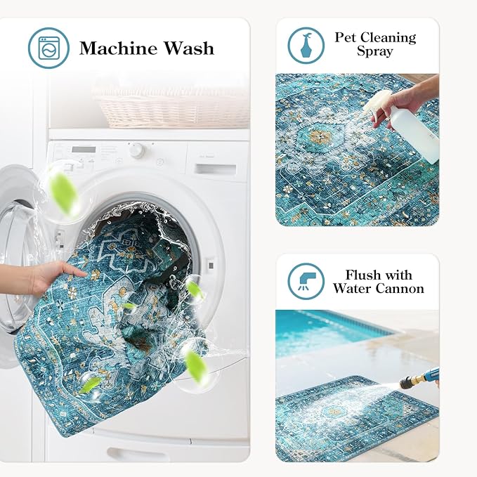 HAOCOO Washable Pee Pads for Dogs, Super Absorbent Reusable Puppy Training Pads, (2 Pack) 2Ft x 2Ft Blue Waterproof Leak-Proof and Non-Slip Whelping Pads Potty Pads for Pet Housebreaking