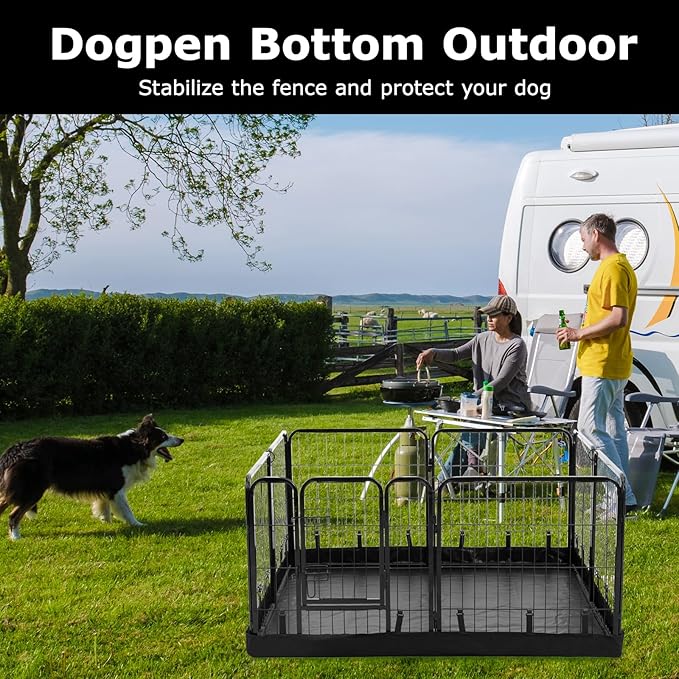 PJYuCien Rectangle Dog Playpen Bottom Pad - Fits 8 Panels 24" Width Metal Dog Pen -48"x48" Size 600D Oxford Cloth Waterproof Playpen Bottom Pad (Note:No Playpen)