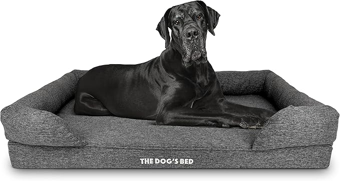 The Dog’s Bed, XXL Grey Linen 51.5x39, Memory Foam, Pain Relief: Arthritis, Hip & Elbow Dysplasia, Post Surgery, Lameness, Supportive, Calming, Waterproof Washable Cover, Veterinary Approved