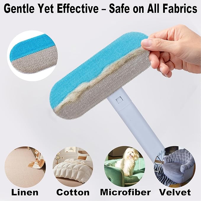 Pet Hair Remover for Furniture, Reusable, Effective Lint Brush for Dog and Cat Hair - 17.3Inch Multifunctional Fur Removal Tool, Gentle on Couches, Carpets, Clothes, Bedding